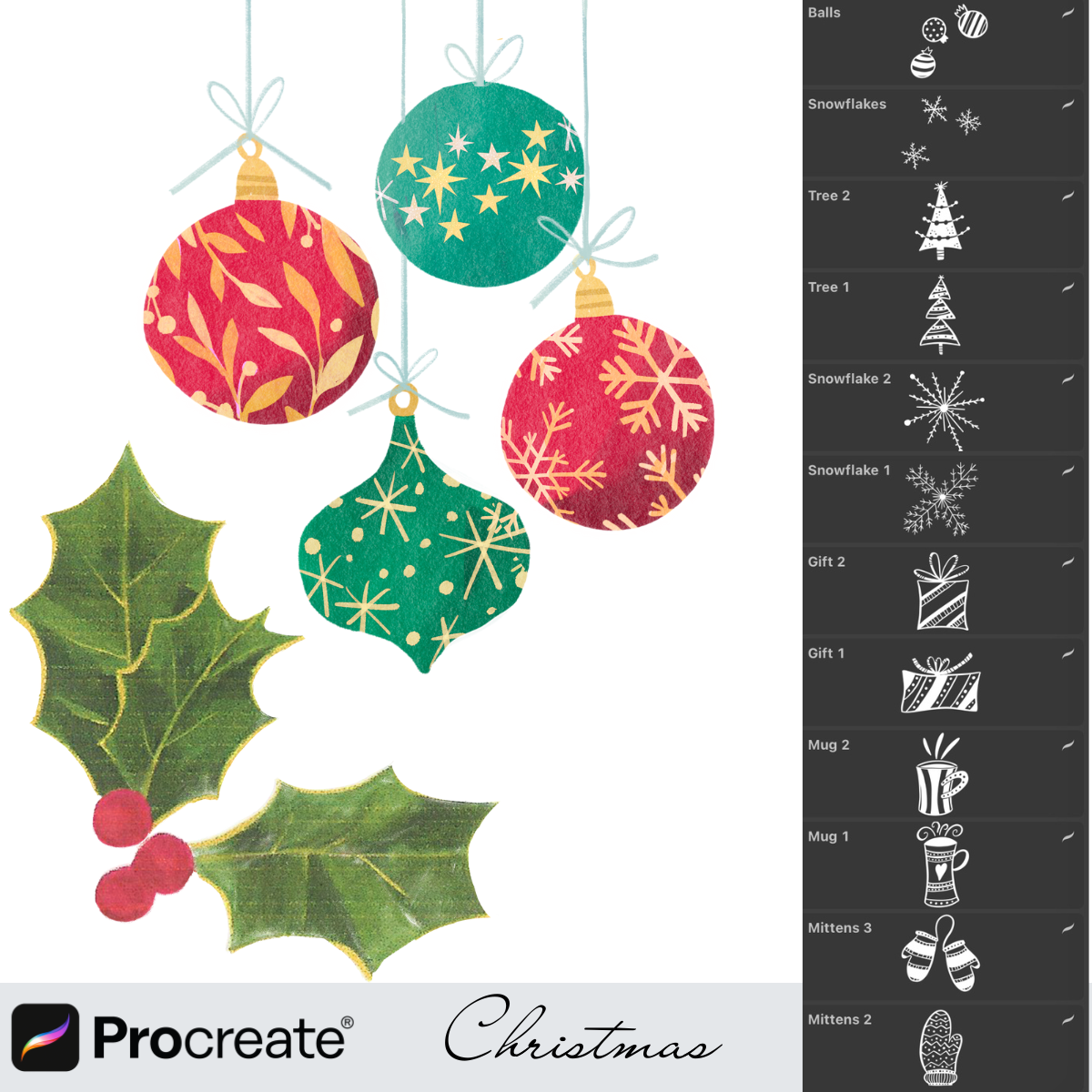 47 Christmas Brushes